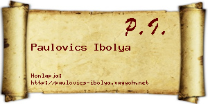 Paulovics Ibolya névjegykártya